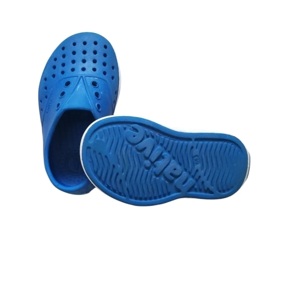 Childrens Native Victoria Blue Shell White Miller Shoes Size C6